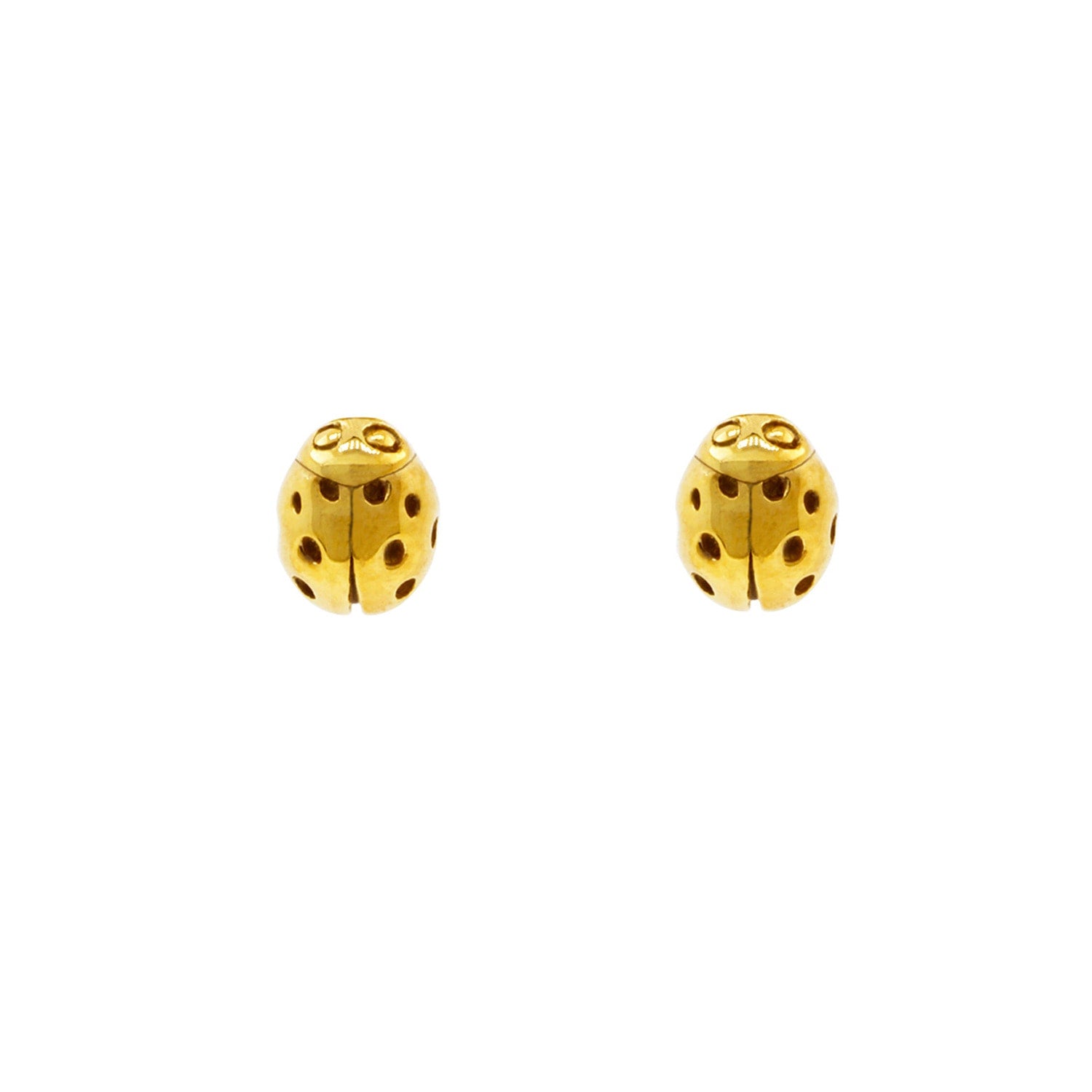 Ladybird Earrings - Gold - Wings Closed