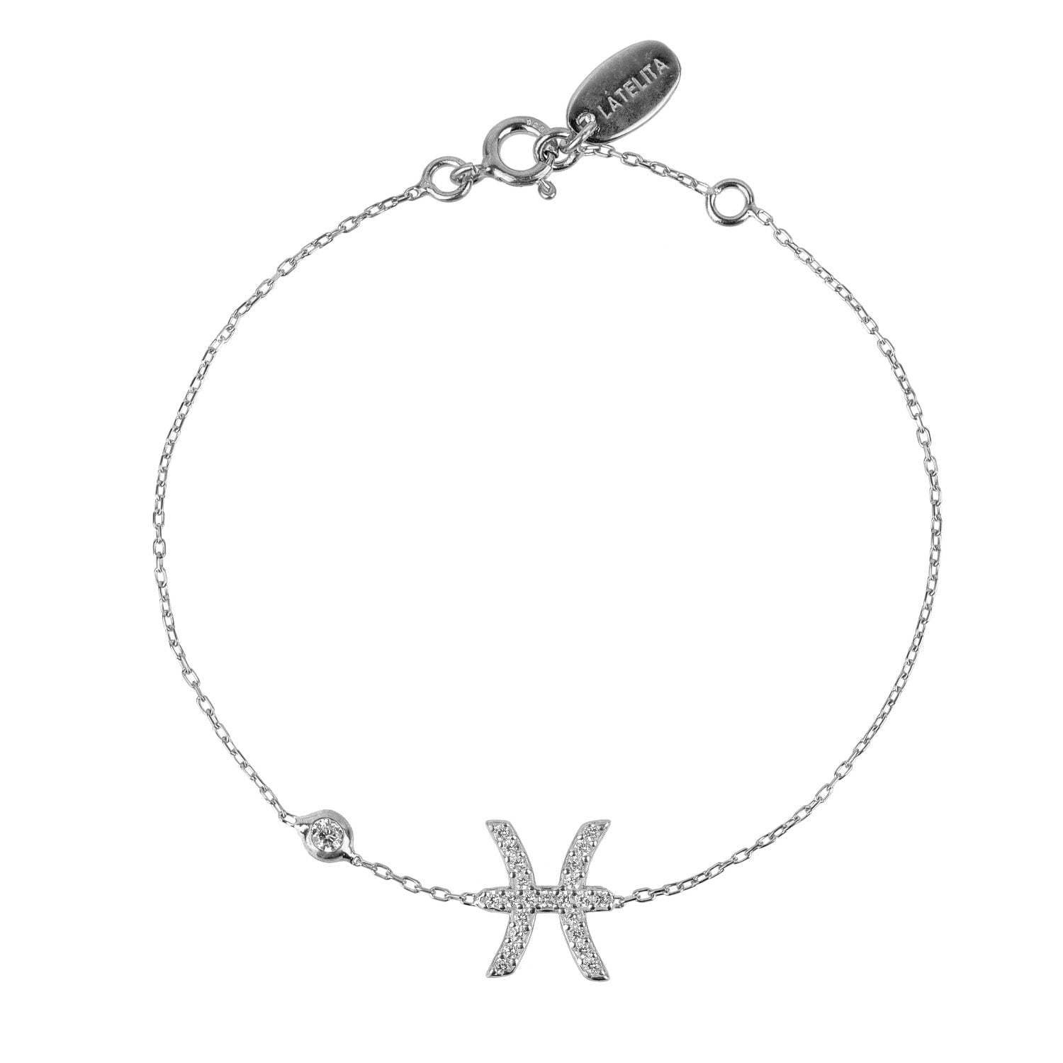 Zodiac Horoscope Star Sign Bracelet Pisces Silver