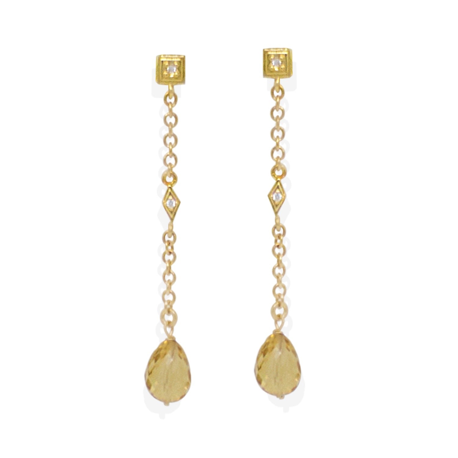 Luccichio Deco Gold-Plated Citrine Earrings
