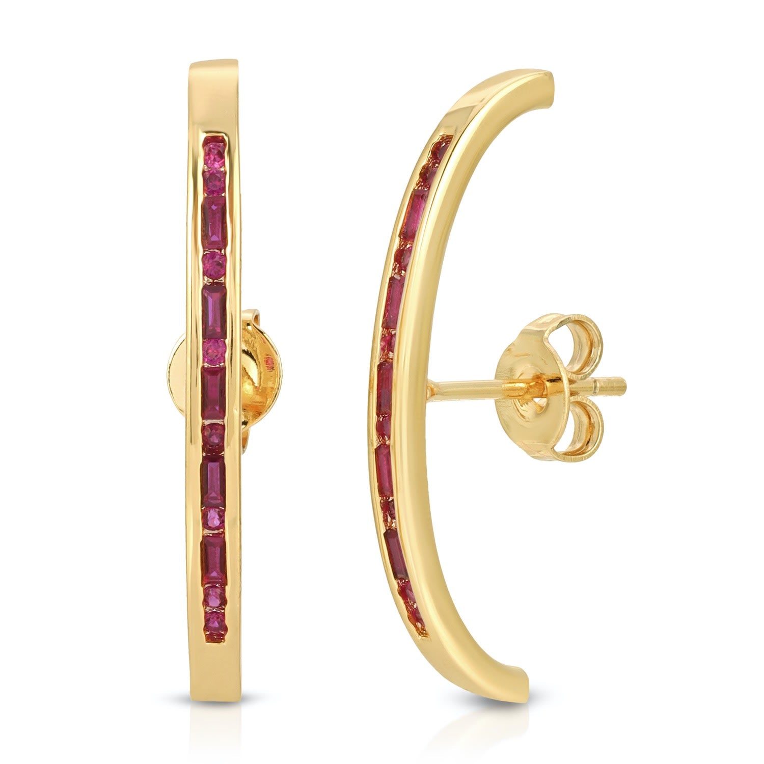 Baguette Suspension Hoop - Ruby