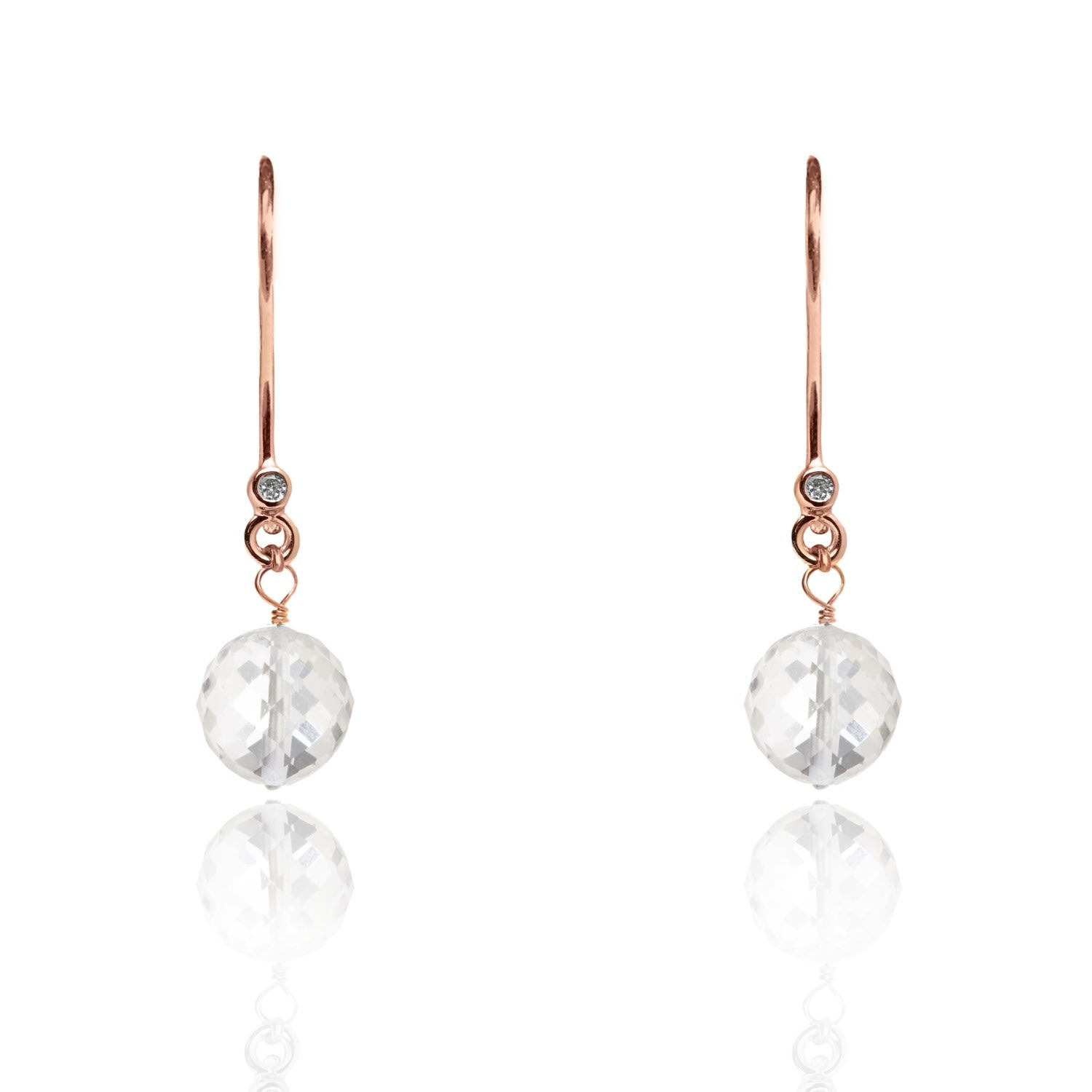 April Birthstone Earrings In Clear Quartz