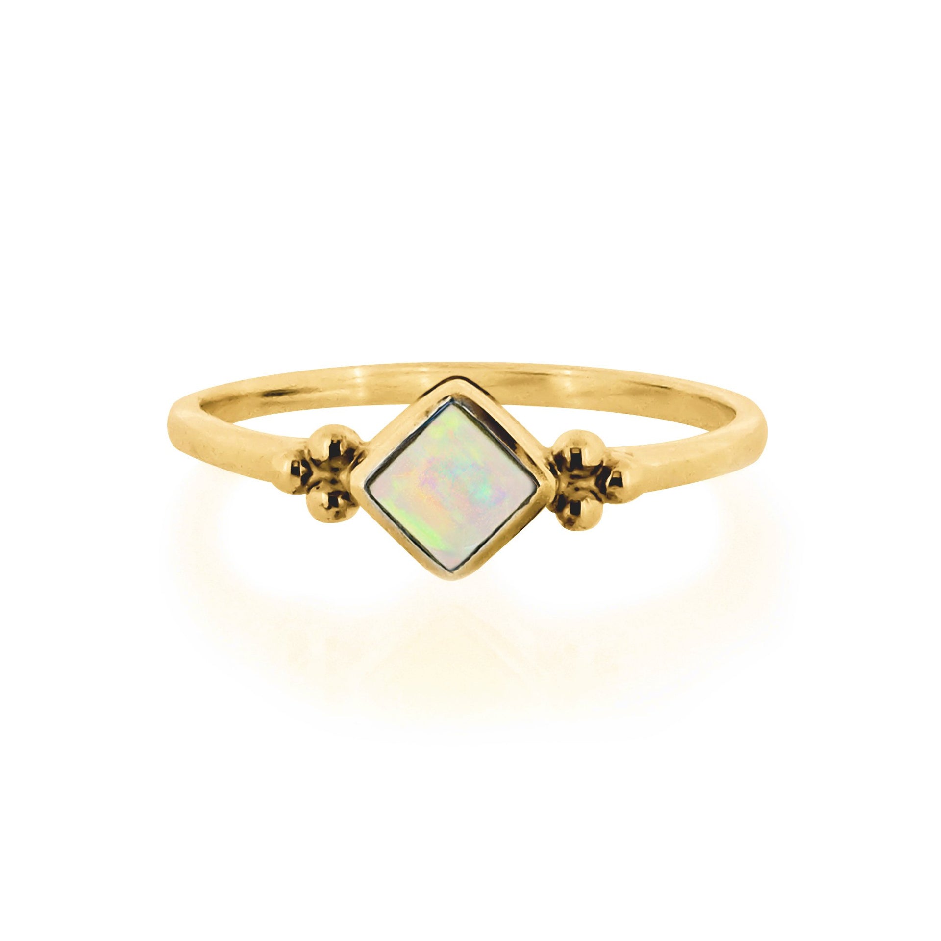 Divinity Princess Gold Vermeil Ring - Opal