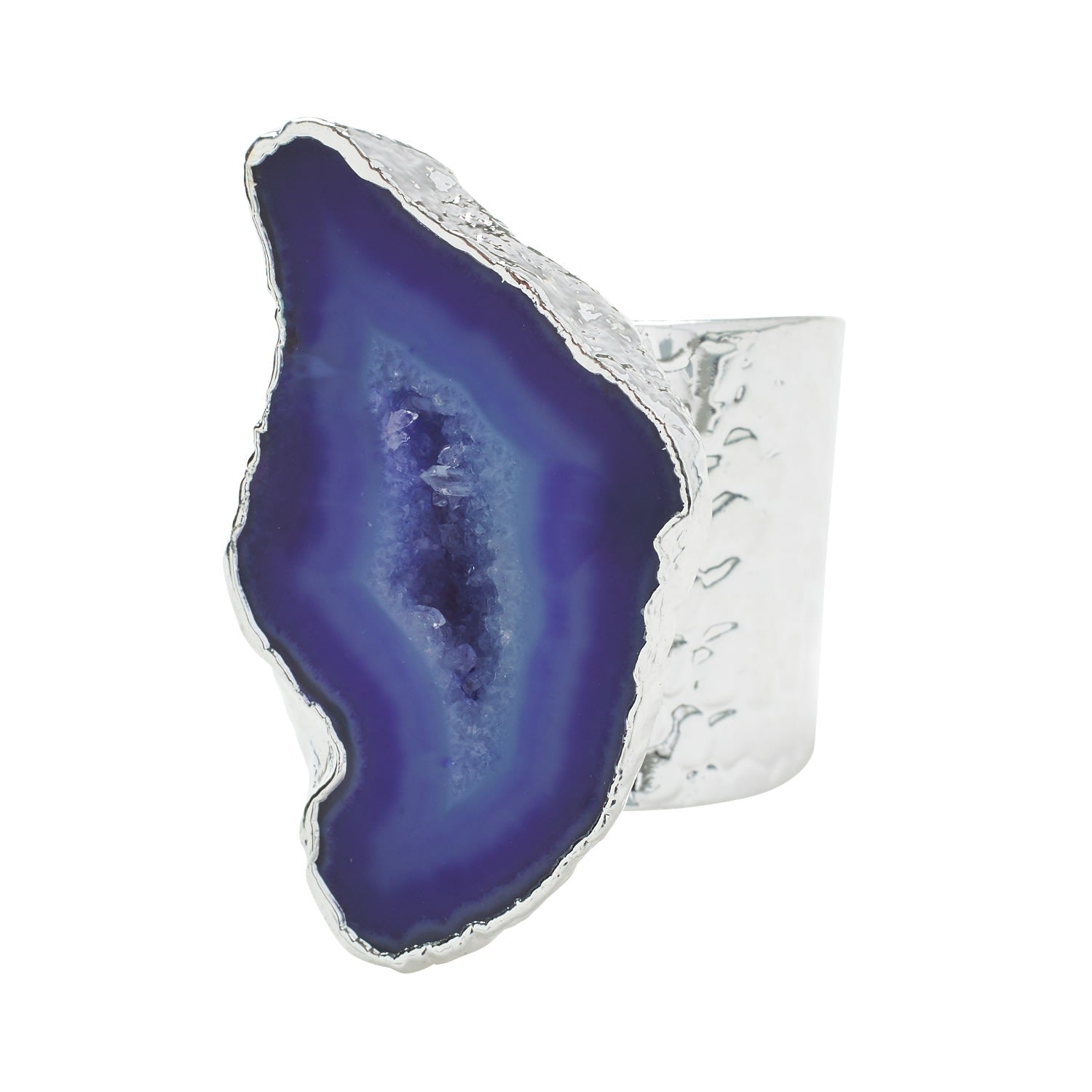 Silver Ink Gemstone Mega Statement Ring