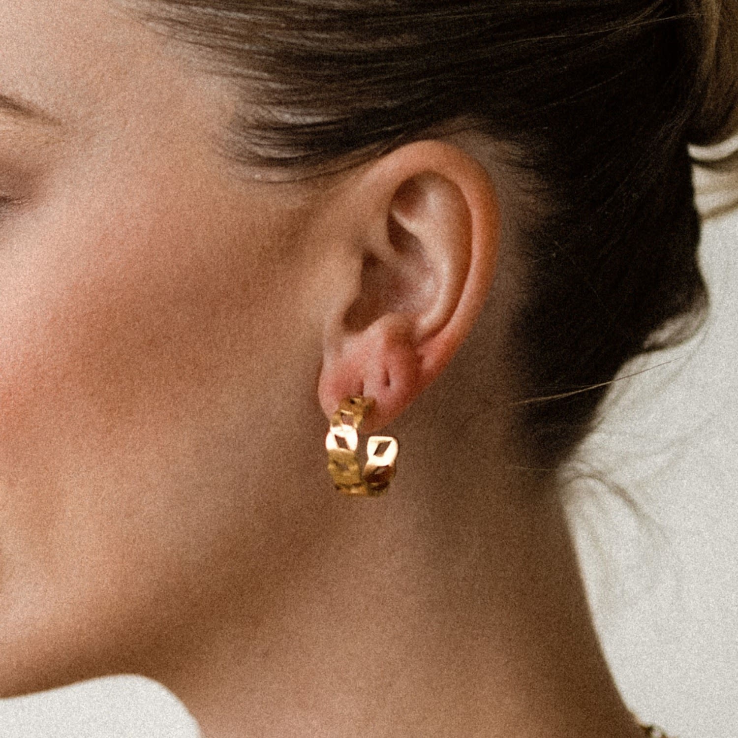 Kalani Cuban Chain Statement Hoop Earrings