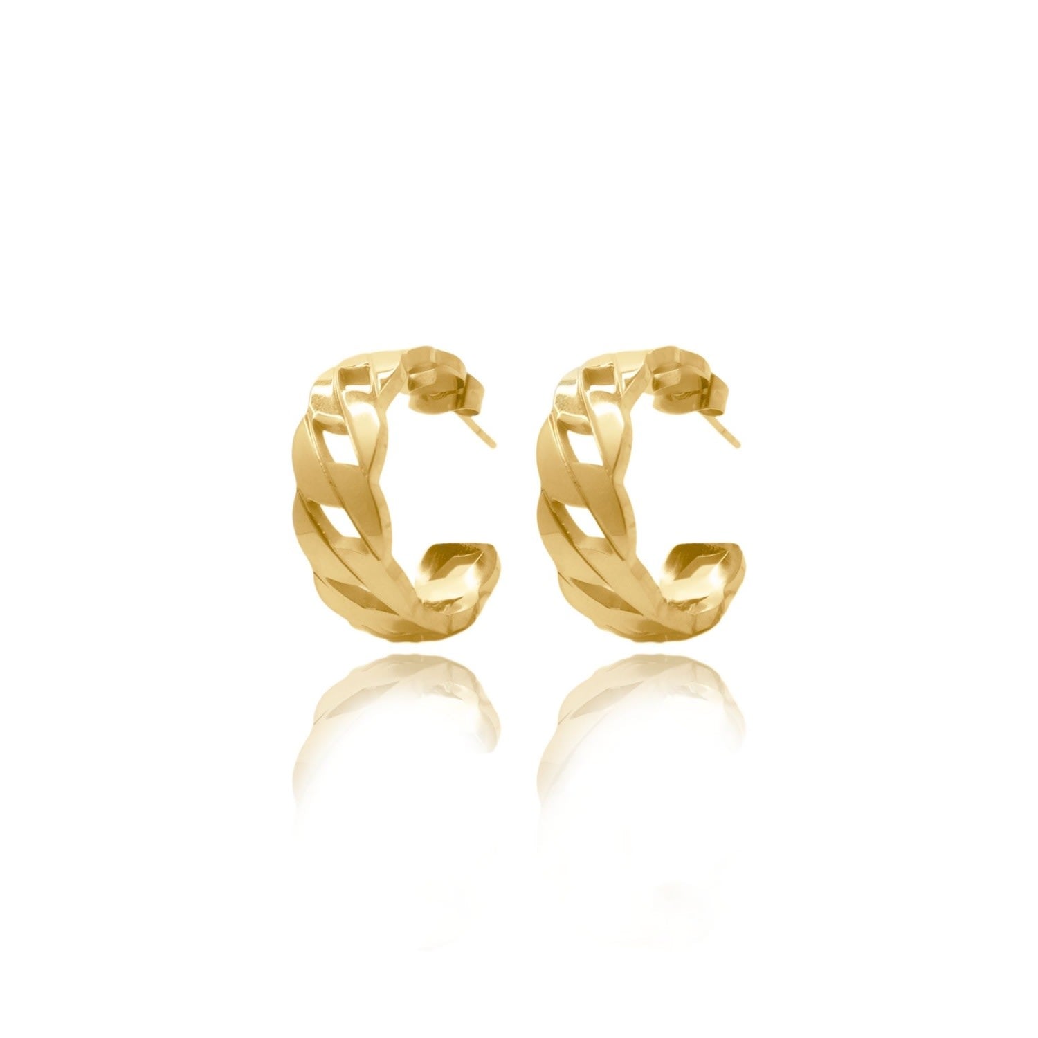 Kalani Cuban Chain Statement Hoop Earrings