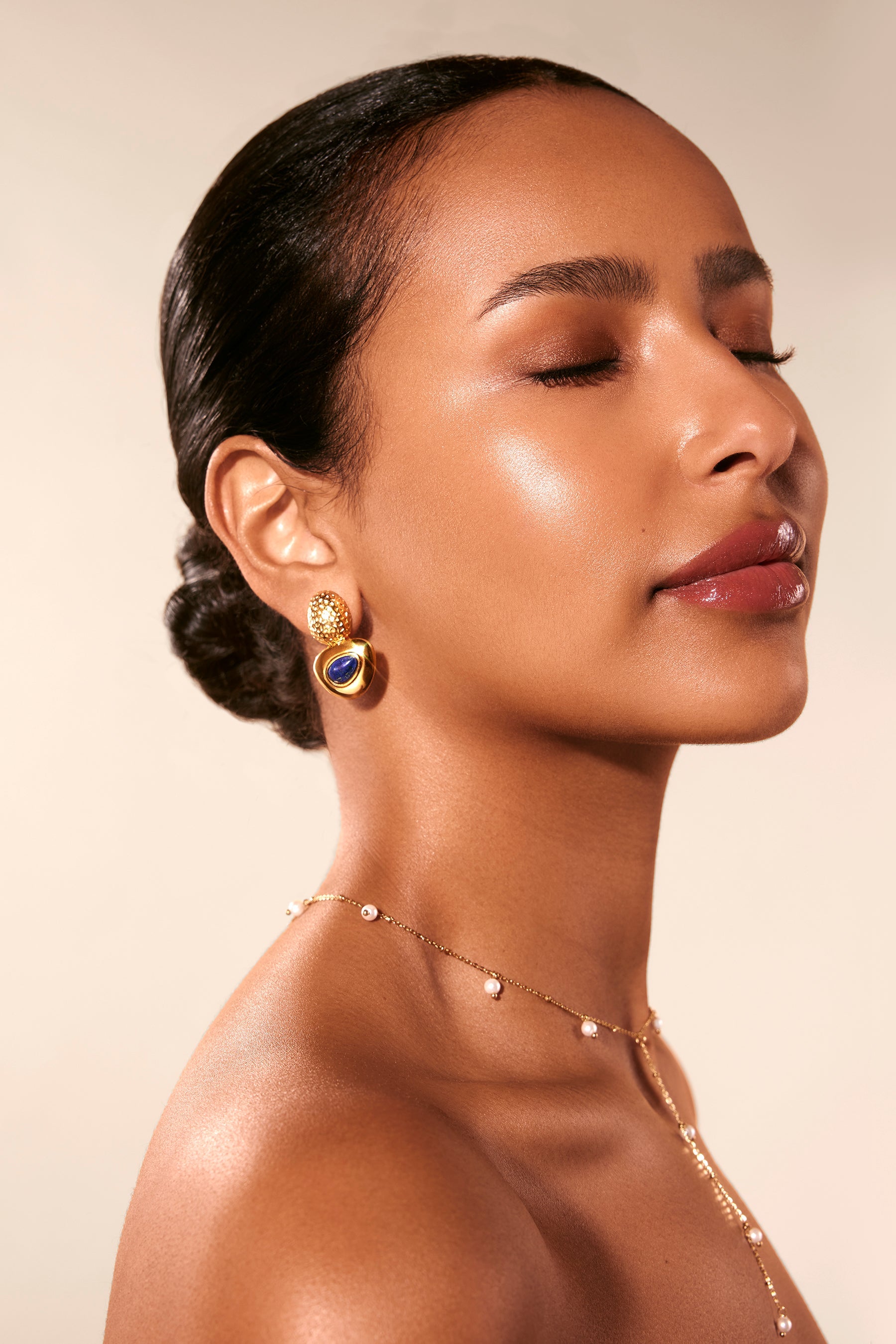 Kamel Gold Plated Statement Earrings