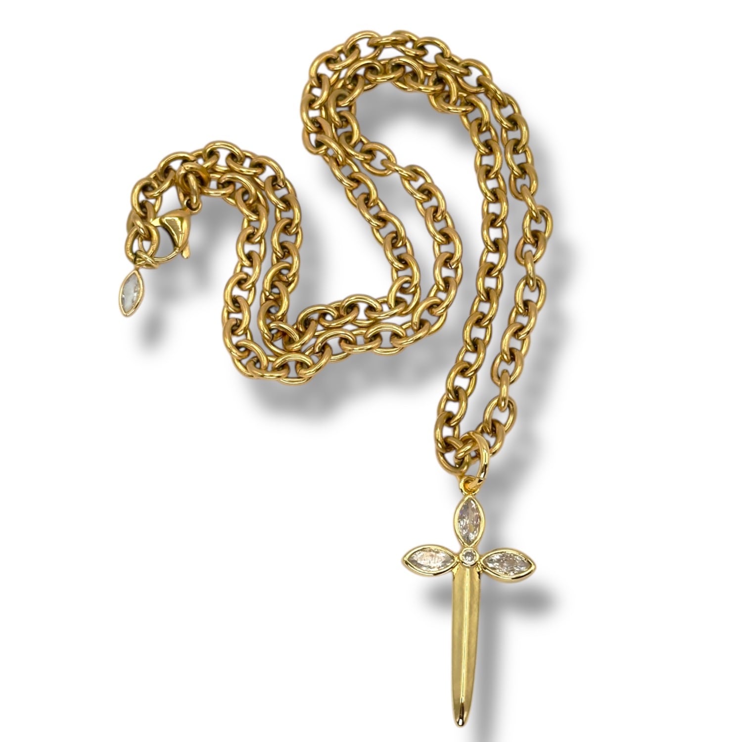 Karma Dagger Necklace Yellow Gold