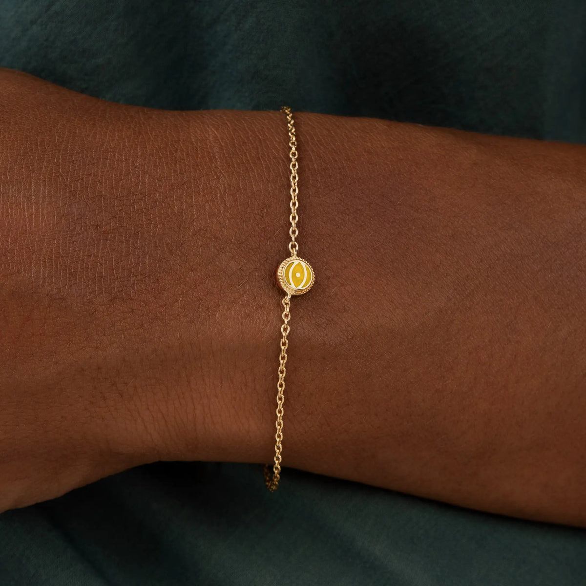 Radiance Keeper Citrine November Birthstone Evil Eye Gold Bracelet
