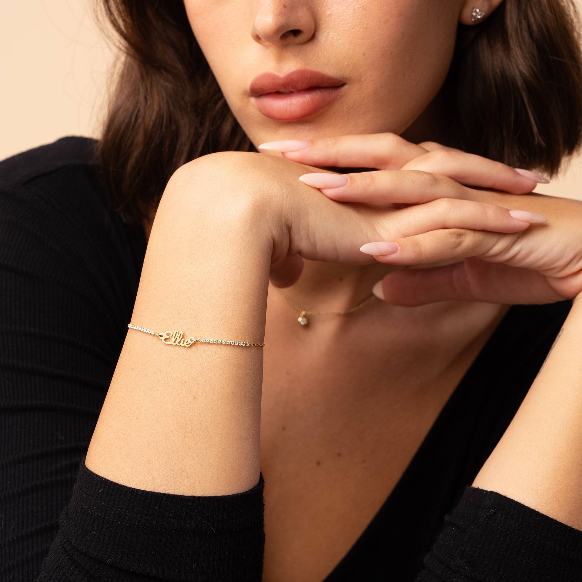 Kate Name Tennis Bracelet in 18K Gold Plating