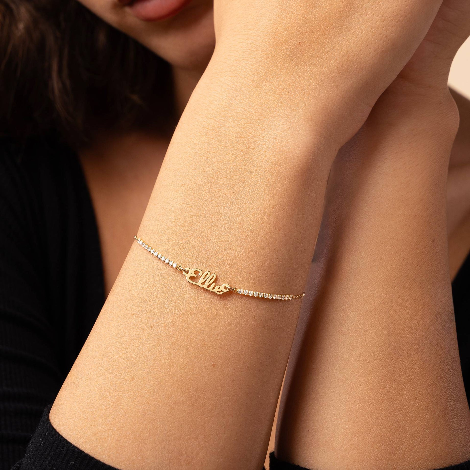 Kate Name Tennis Bracelet in 18K Gold Vermeil
