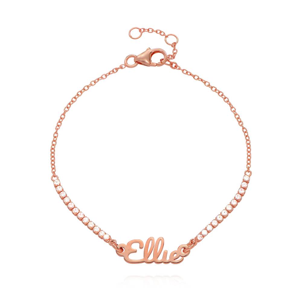 Kate Tennis Name Bracelet in 18K Rose Gold Plating