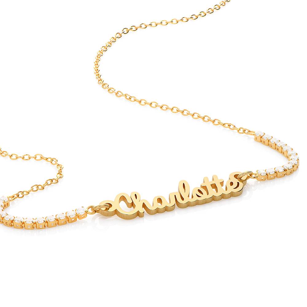 Kate Tennis Name Necklace in 18K Gold Plating