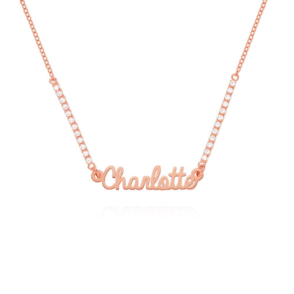 Kate Tennis Name Necklace in 18K Rose Gold Plating