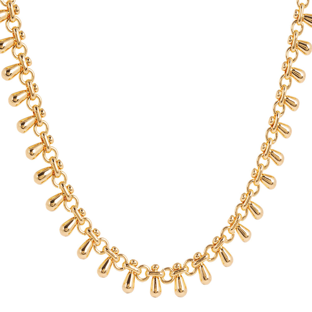 Katia Gold Chain Necklace With Small Teardrop Tassels