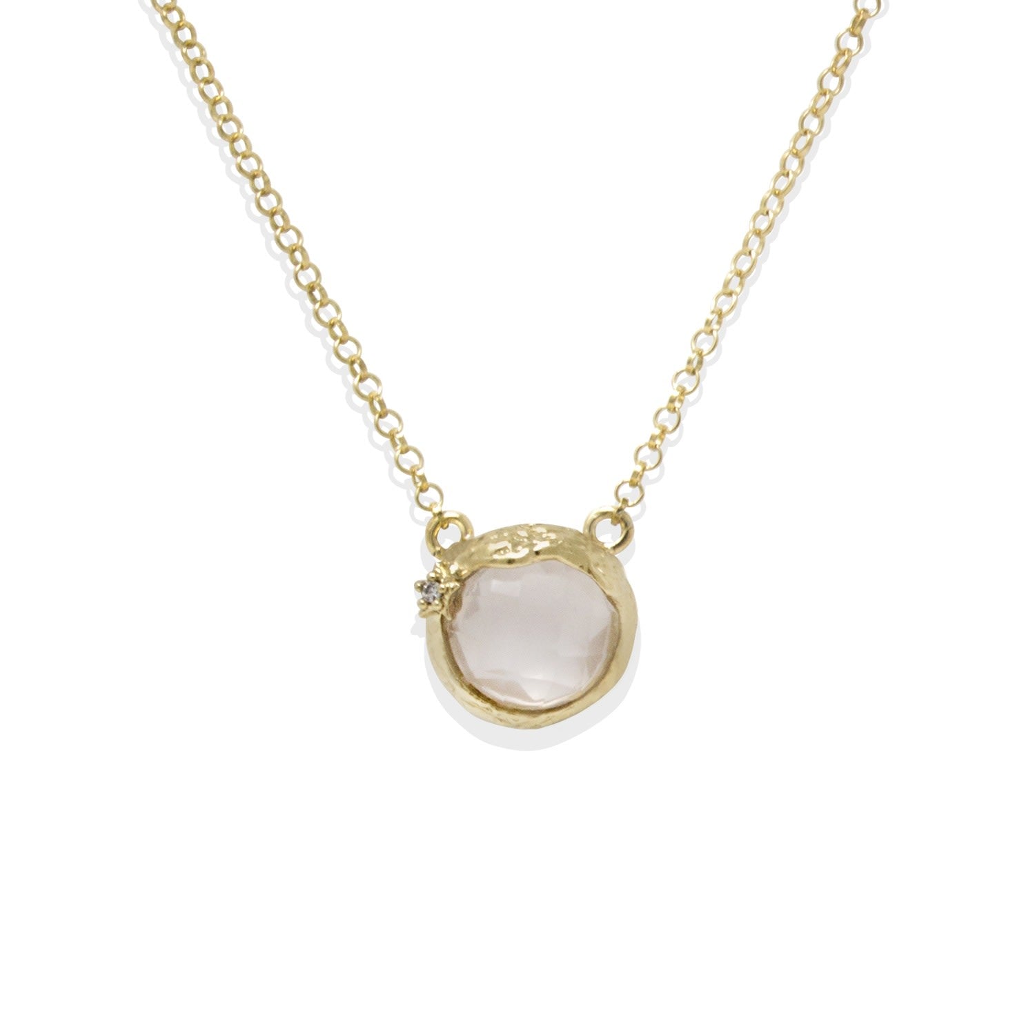 Ad Astra Gold-Plated Pink Quartz Necklace