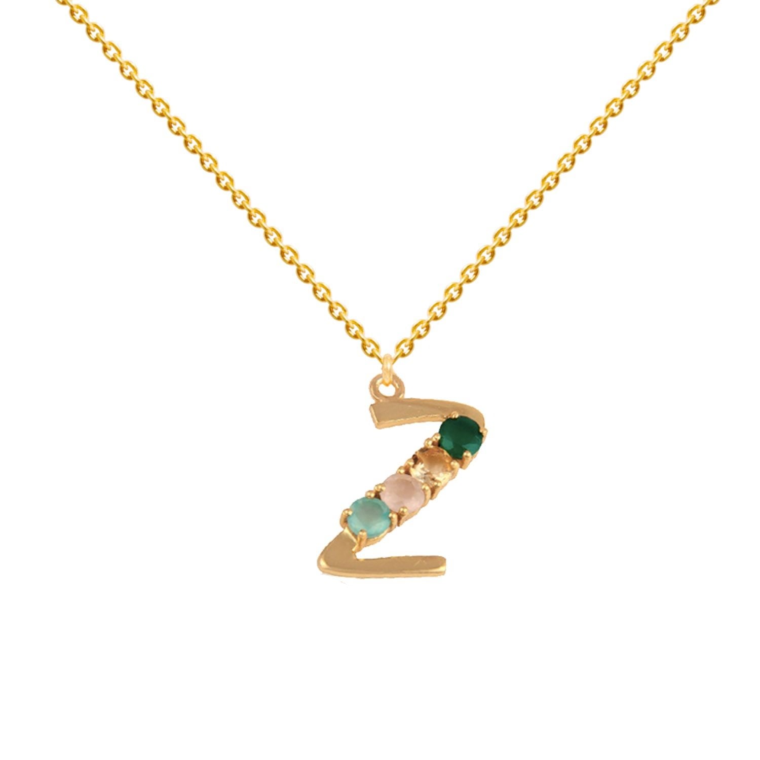 Multicolored Initial Z Necklace
