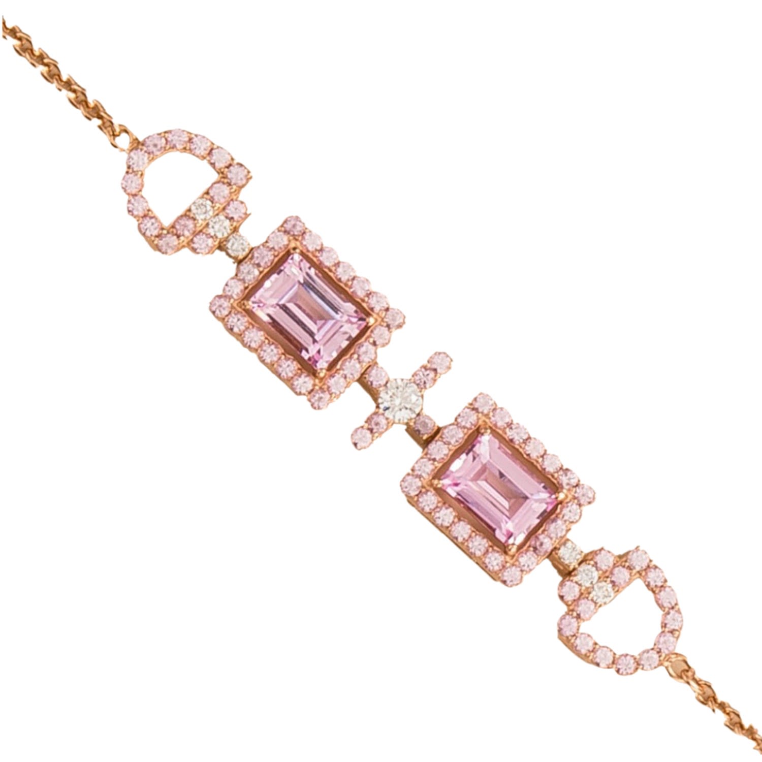 Ciceris Rose Gold Bracelet Pink Sapphire & Diamond