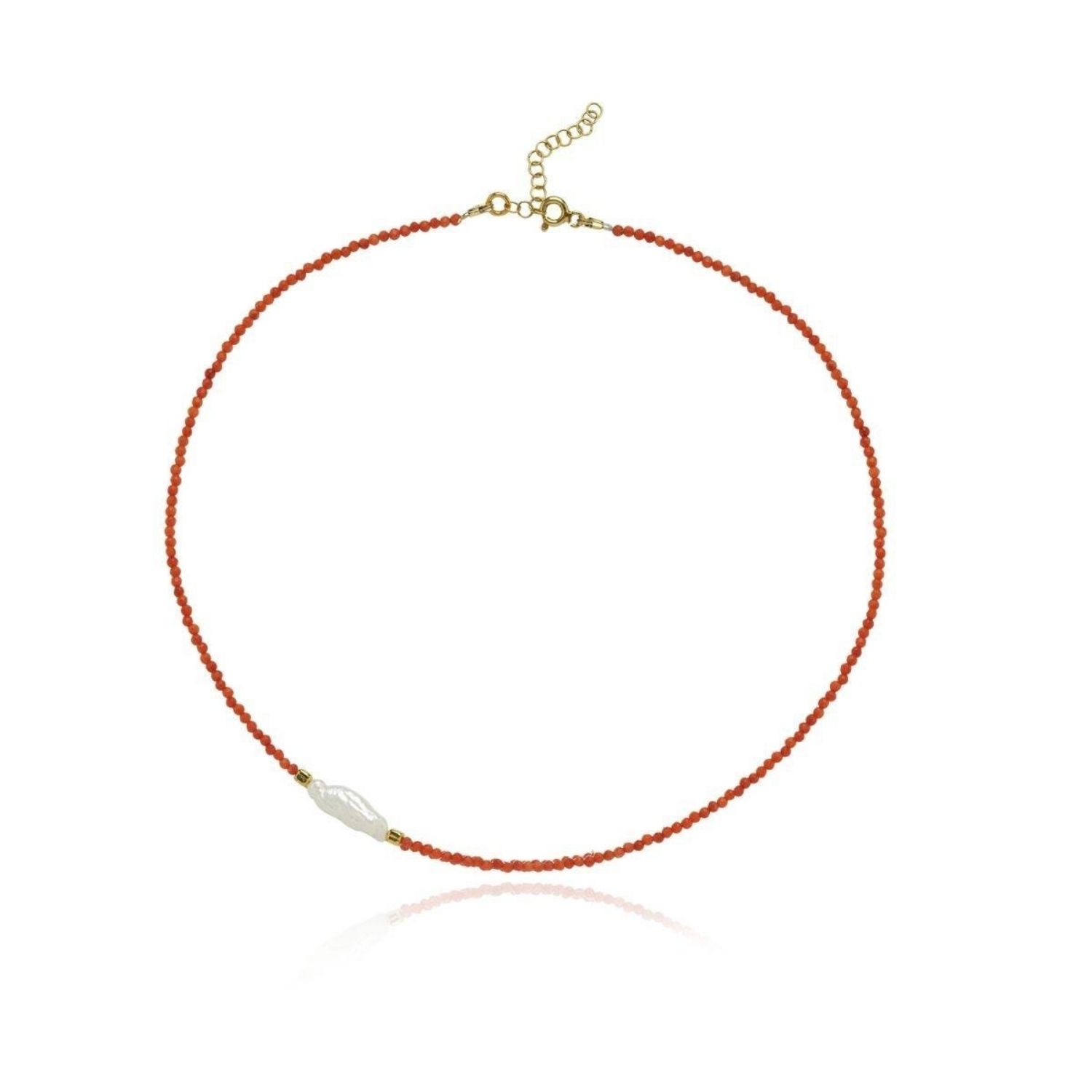 Kely Red Coral Pearl Necklace