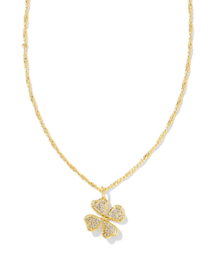 clover-gold-short-pendant-necklace-in-white-swarovski