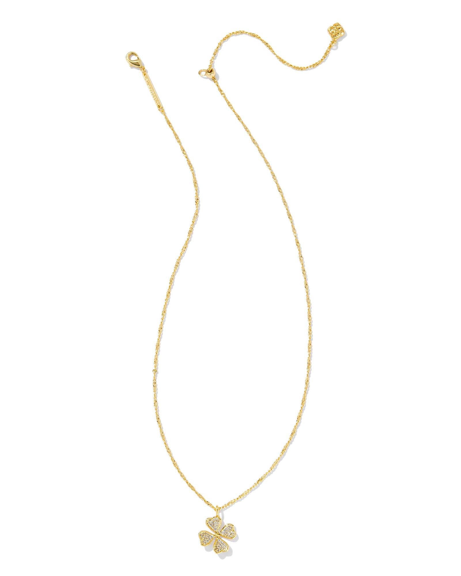clover-gold-short-pendant-necklace-in-white-swarovski