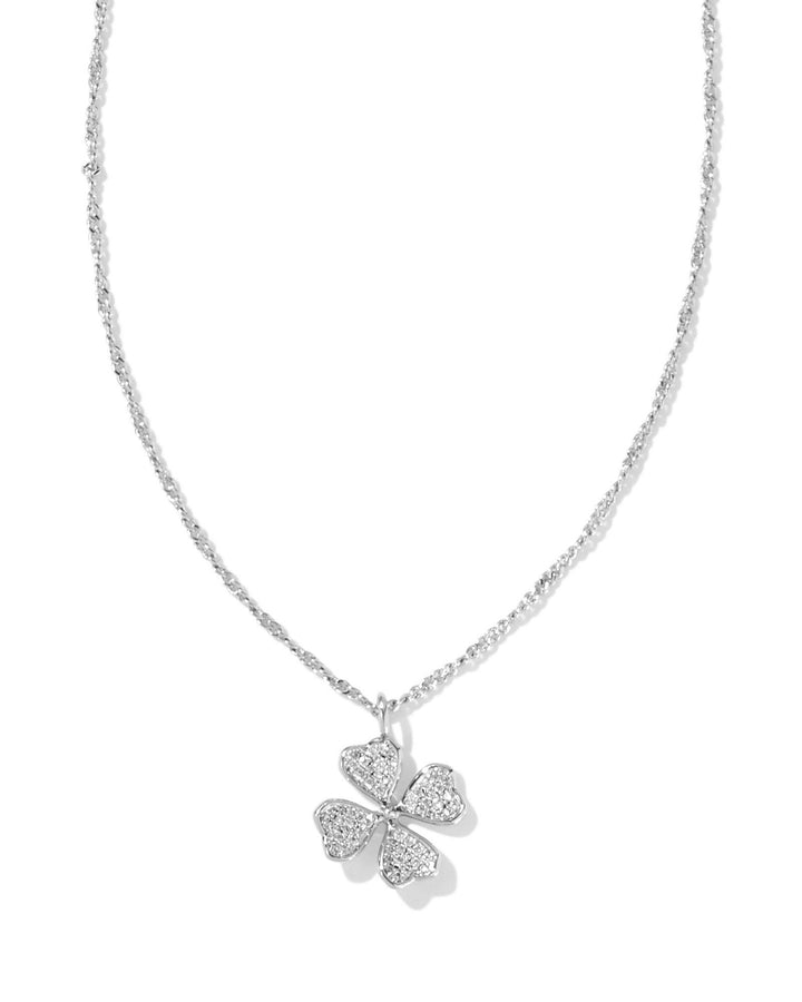 clover-silver-crystal-short-pendant-necklace-in-white-crystal-swarovski
