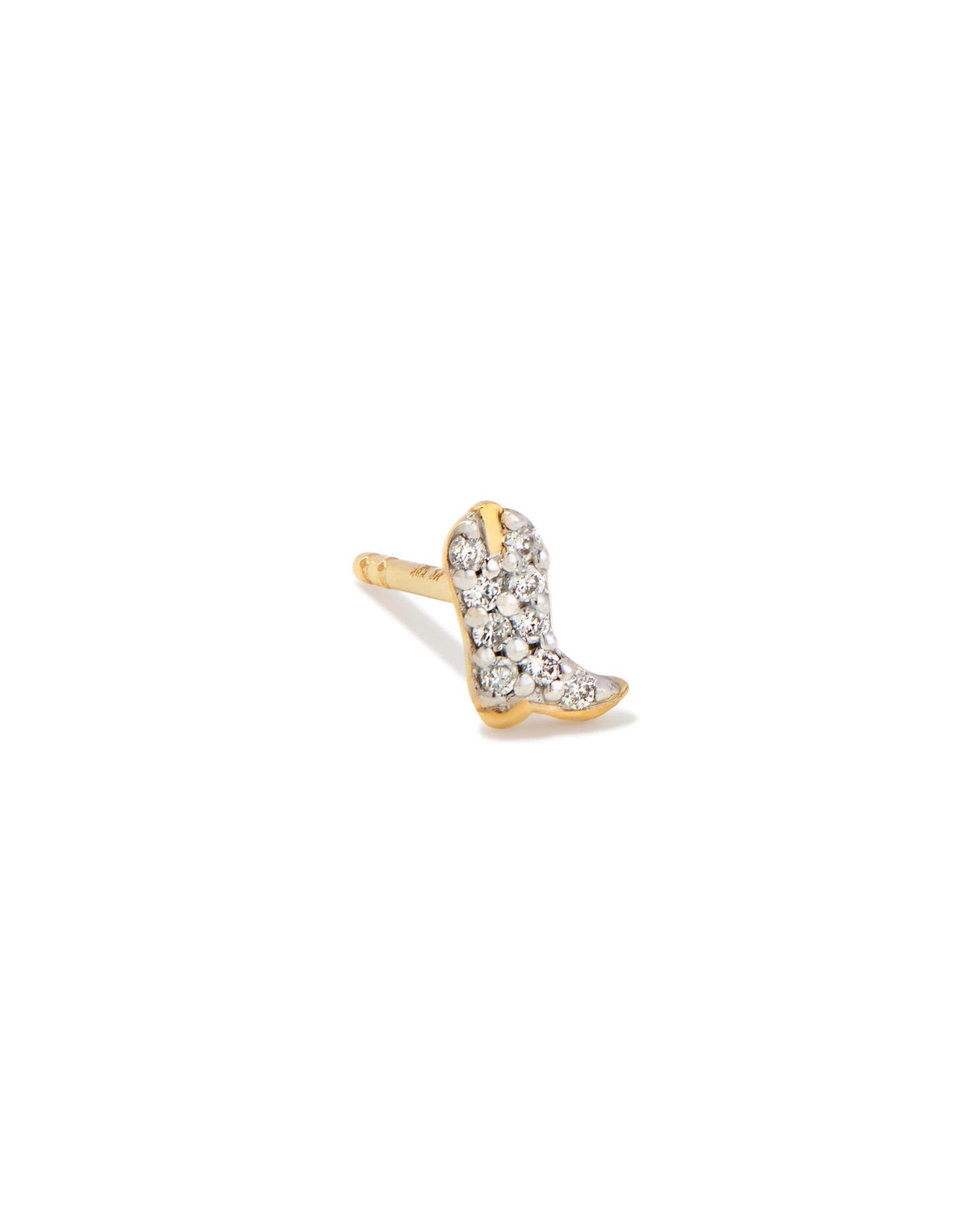 tiny-cowboy-boot-14k-yellow-gold-single-stud-earring-in-white-diamond-swarovski