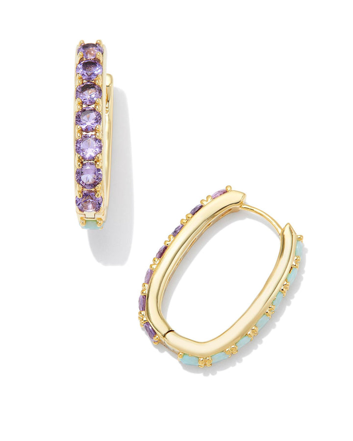 chandler-gold-hoop-earrings-in-green-lilac-mix-swarovski