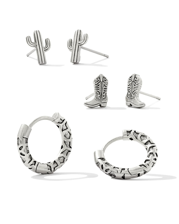 cowboy-boot-earring-set-of-3-in-vintage-silver-swarovski