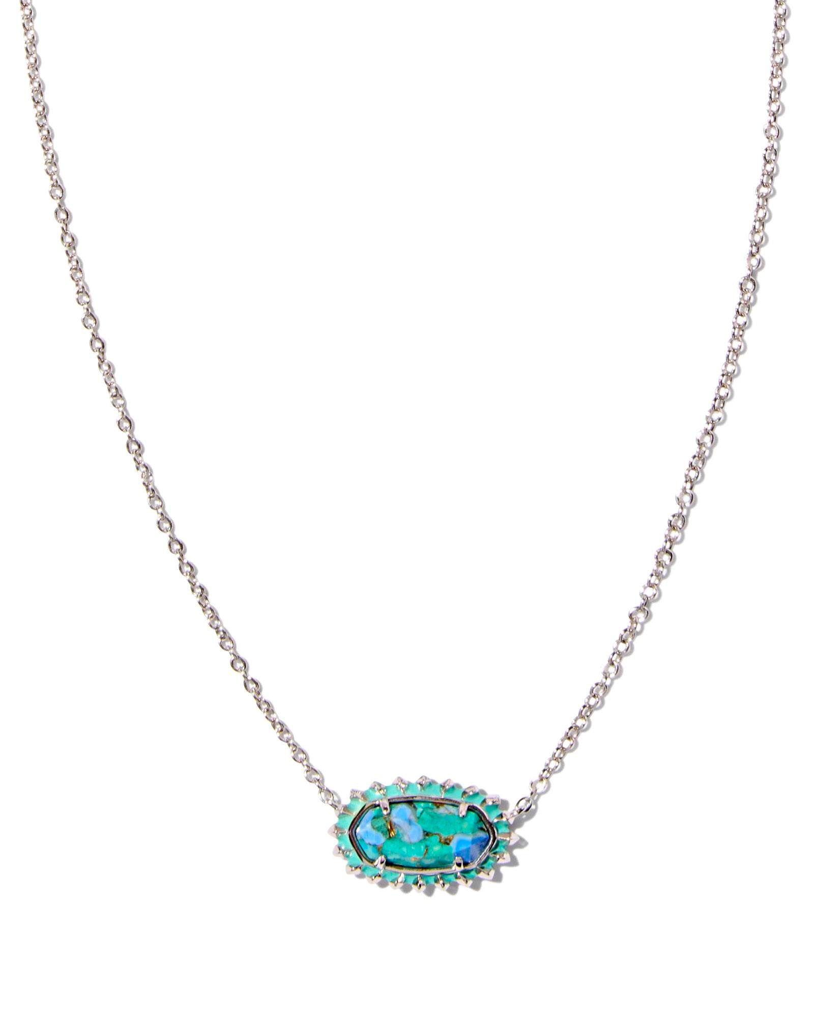 elisa-silver-color-burst-frame-short-pendant-necklace-in-bronze-veined-aqua-magnesite-swarovski
