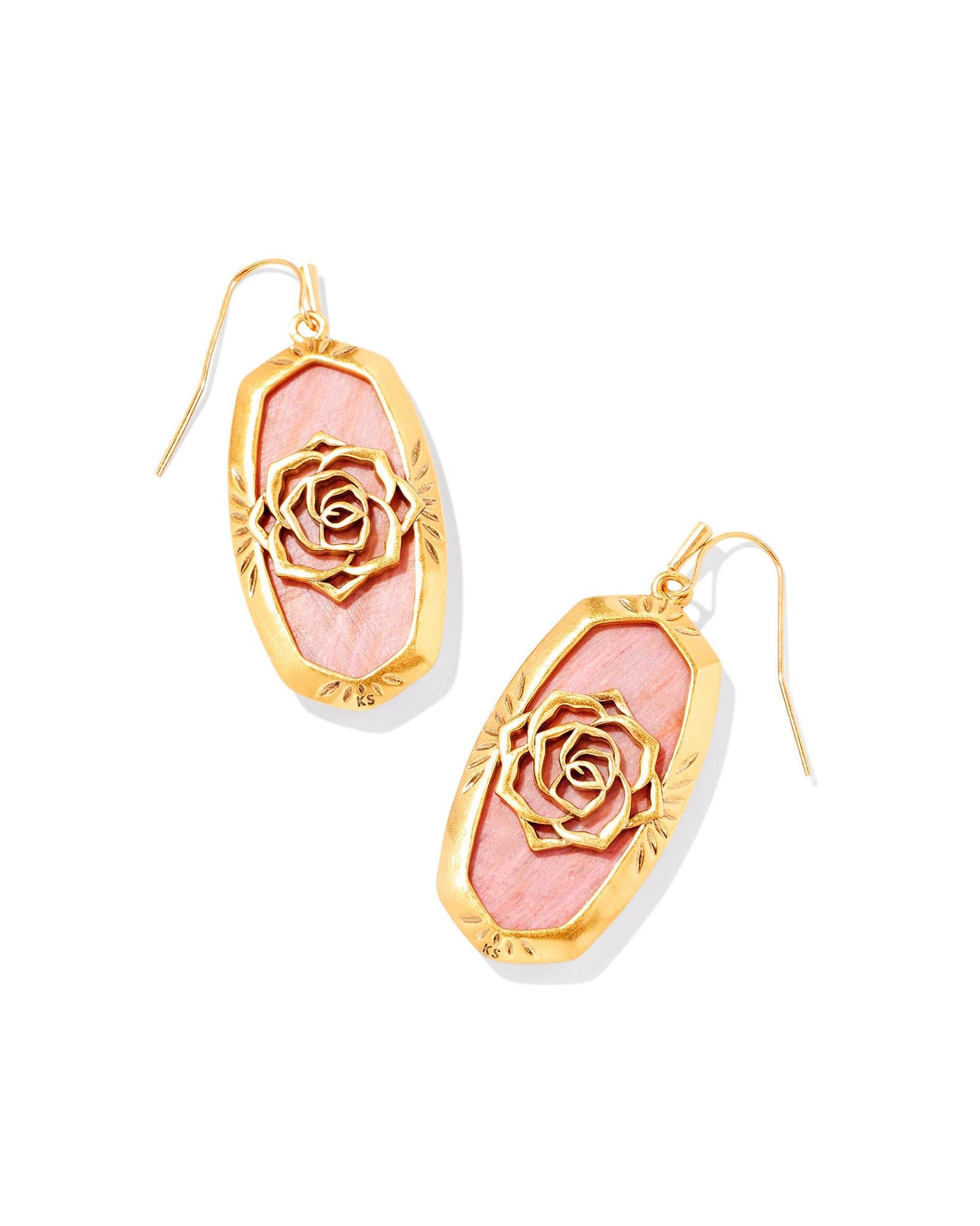 elle-vintage-gold-etch-frame-drop-earrings-in-blush-pink-quartzite-swarovski