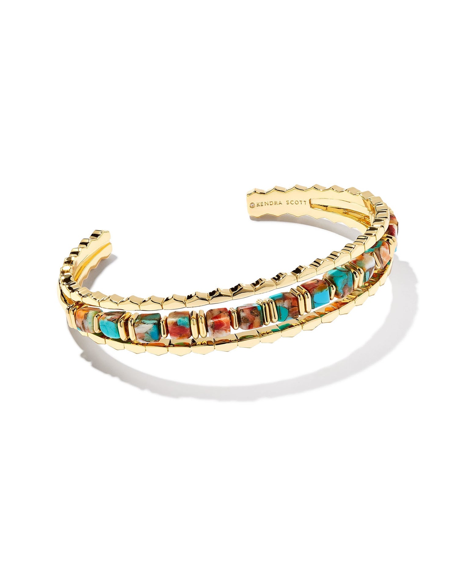 Ember Gold Triple Cuff Bracelet in Bronze Veined Turquoise Magnesite