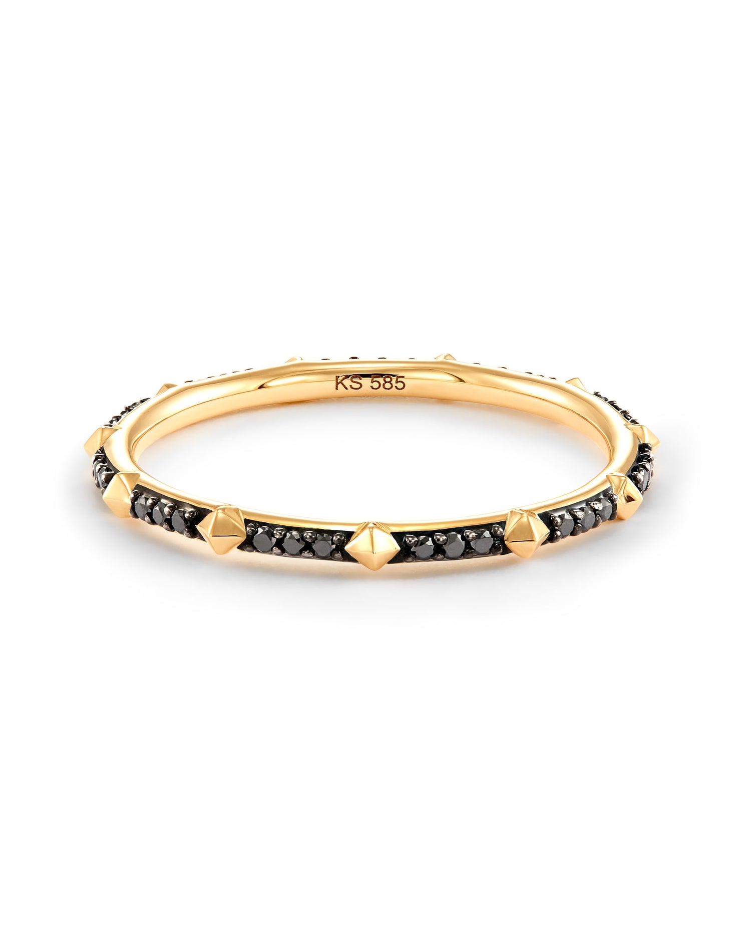 Astrid 14k Yellow Gold Band Ring in Black Diamond