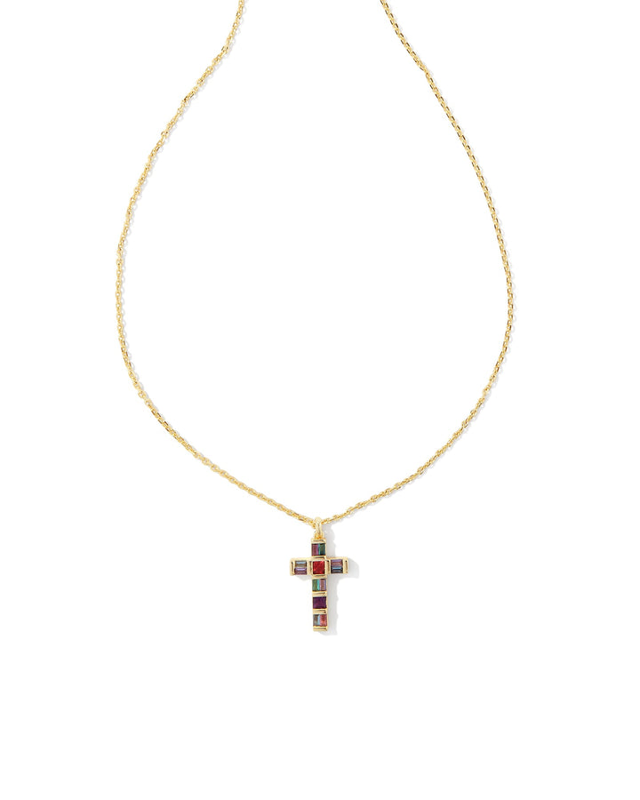gracie-gold-cross-short-pendant-necklace-in-multi-mix-swarovski