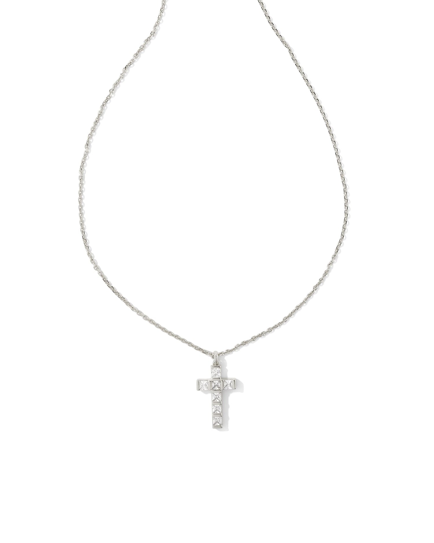 gracie-silver-cross-short-pendant-necklace-in-white-crystal-swarovski