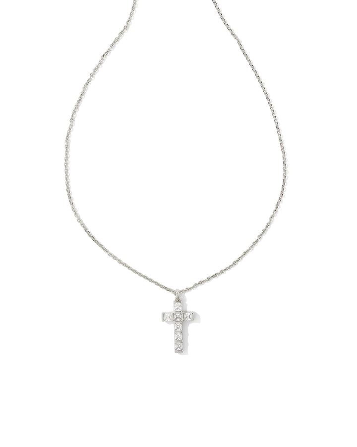 gracie-silver-cross-short-pendant-necklace-in-white-crystal-swarovski