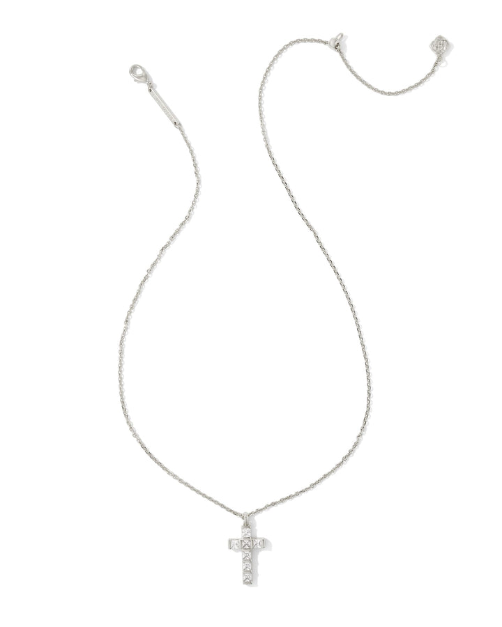 gracie-silver-cross-short-pendant-necklace-in-white-crystal-swarovski
