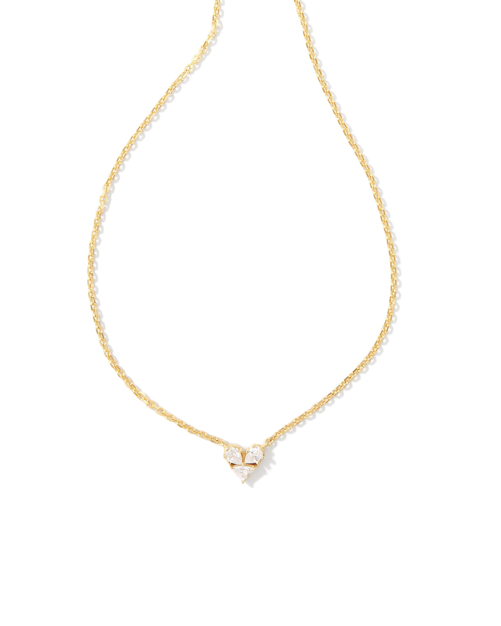 Kendra Scott Diamond Heart Necklace Katy Gold Heart Short Pendant