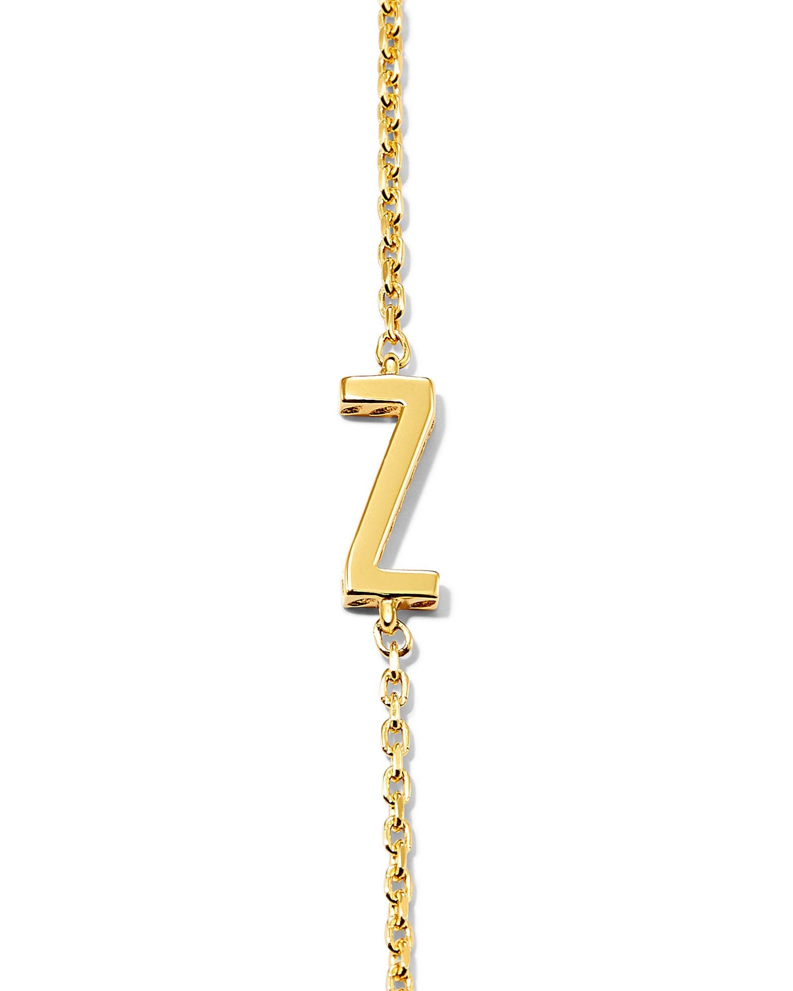 Letter Z Inline Initial Necklace in 18k Gold Vermeil