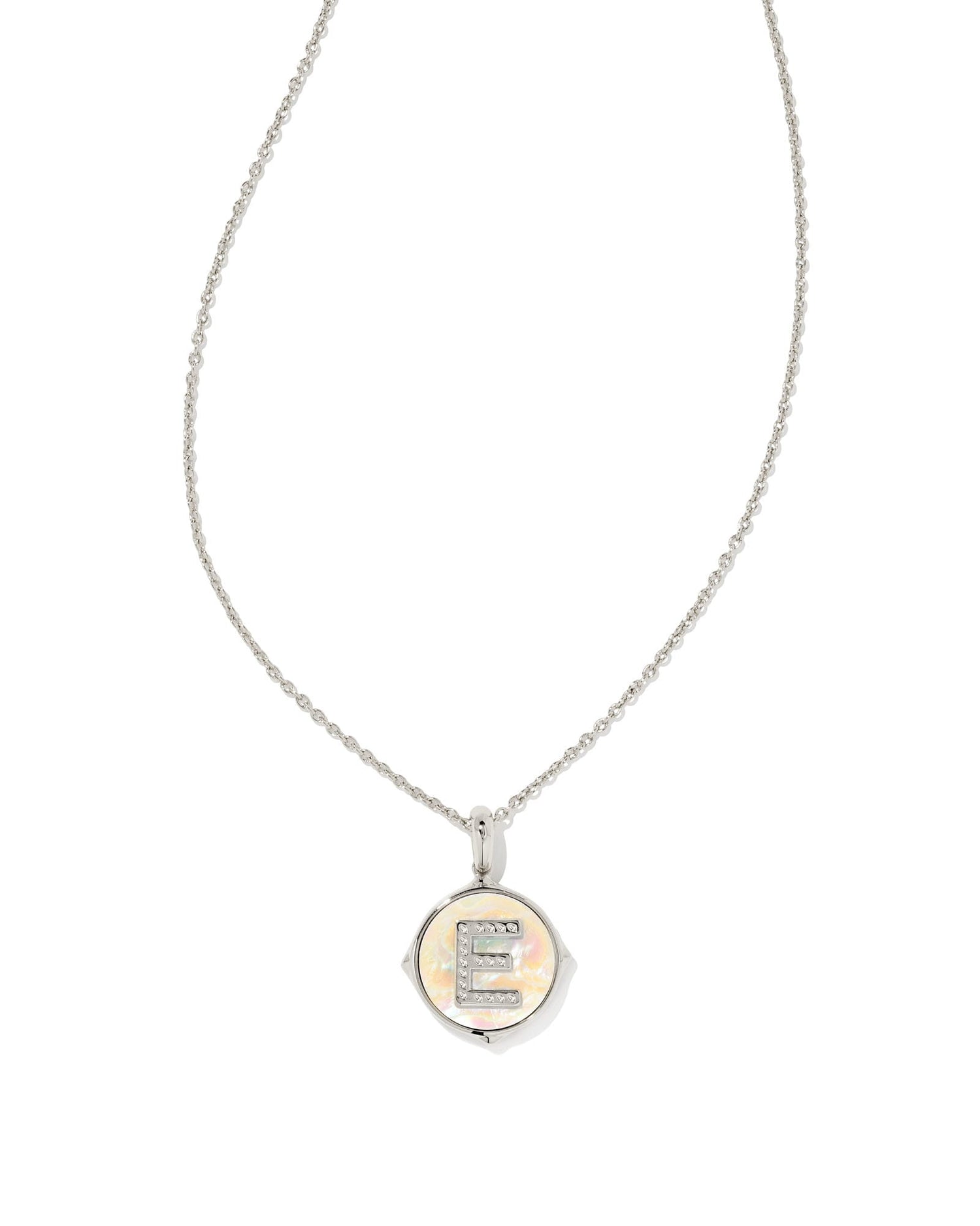 letter-e-silver-disc-reversible-pendant-necklace-in-iridescent-abalone-swarovski