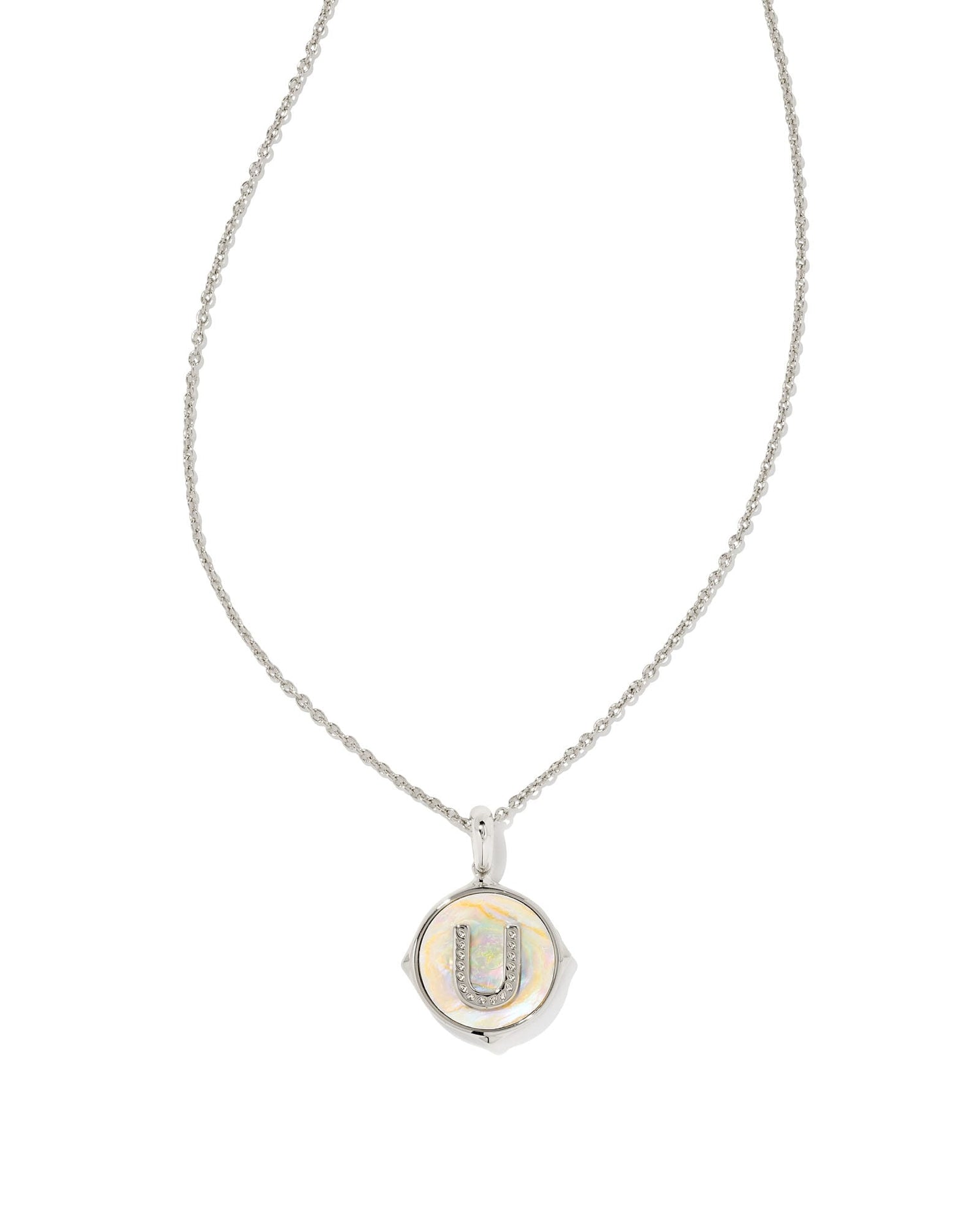 letter-u-silver-disc-reversible-pendant-necklace-in-iridescent-abalone-swarovski