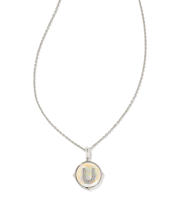 letter-u-silver-disc-reversible-pendant-necklace-in-iridescent-abalone-swarovski