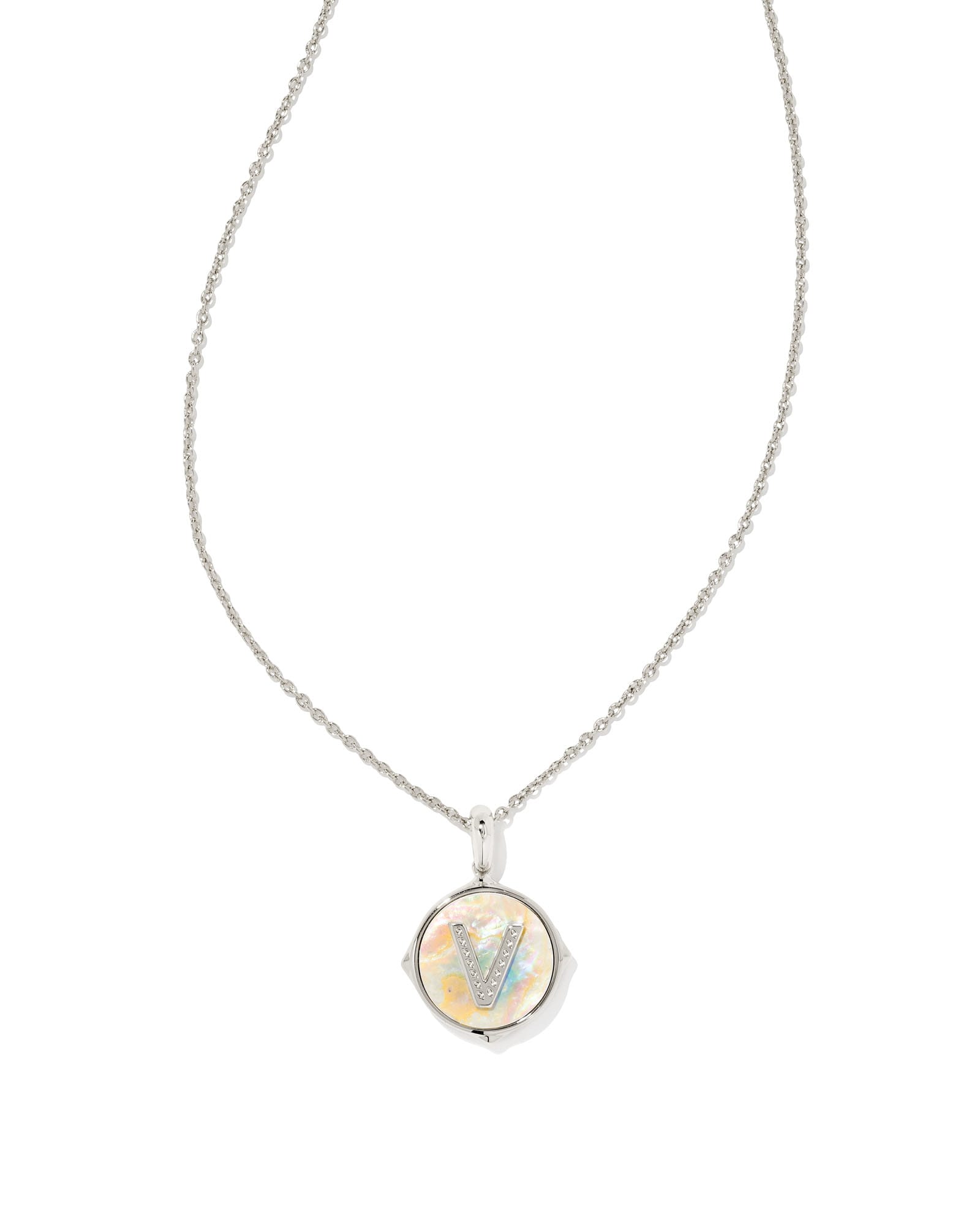 letter-v-silver-disc-reversible-pendant-necklace-in-iridescent-abalone-swarovski