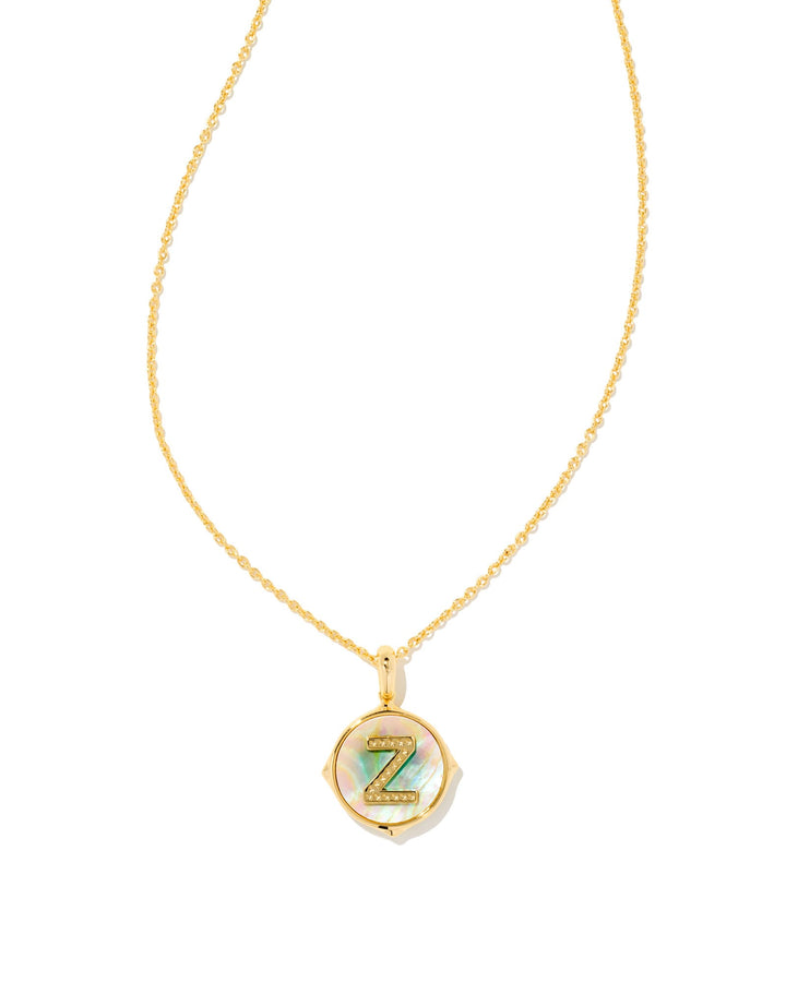 letter-z-gold-disc-reversible-pendant-necklace-in-iridescent-swarovski