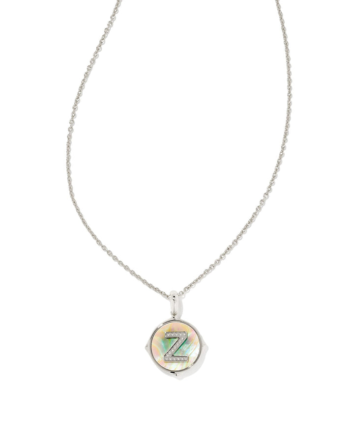 letter-z-silver-disc-reversible-pendant-necklace-in-iridescent-abalone-swarovski
