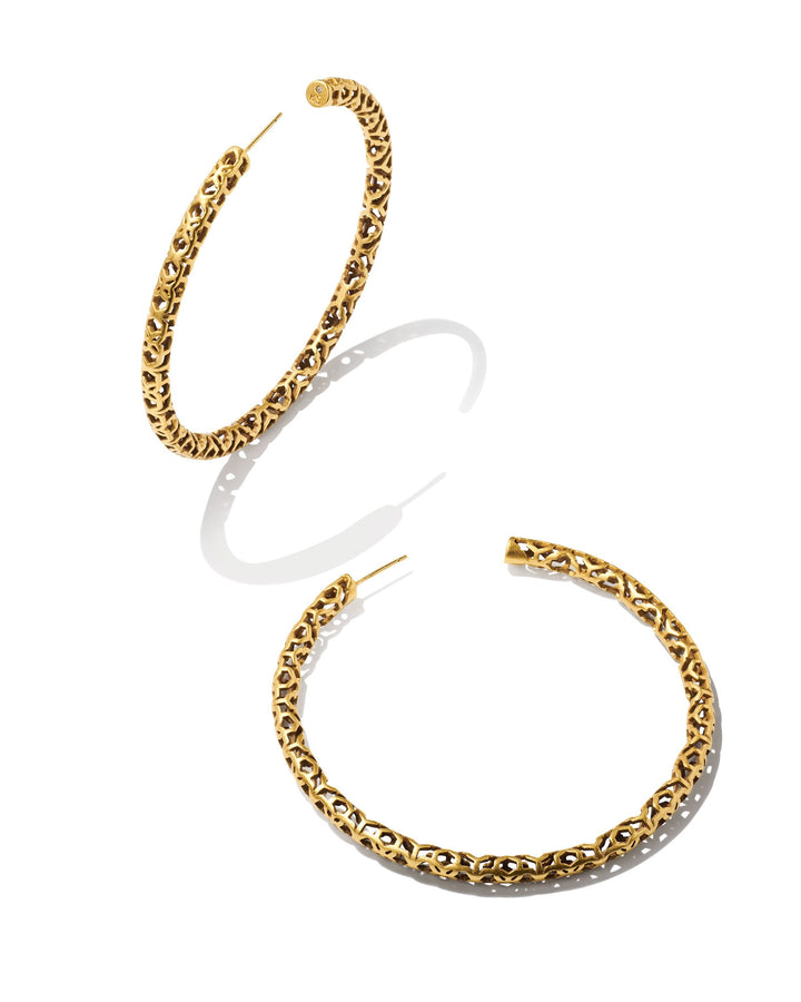 Maggie Hoop Earrings in Vintage Gold - Main Image