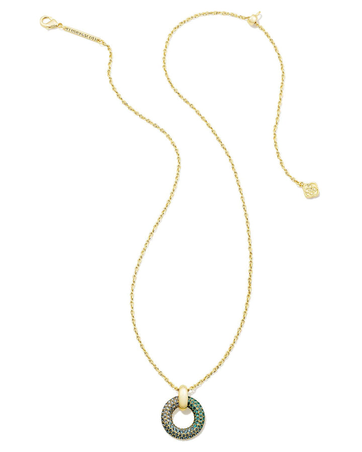 mikki-gold-pave-short-pendant-necklace-in-green-blue-ombre-mix-swarovski