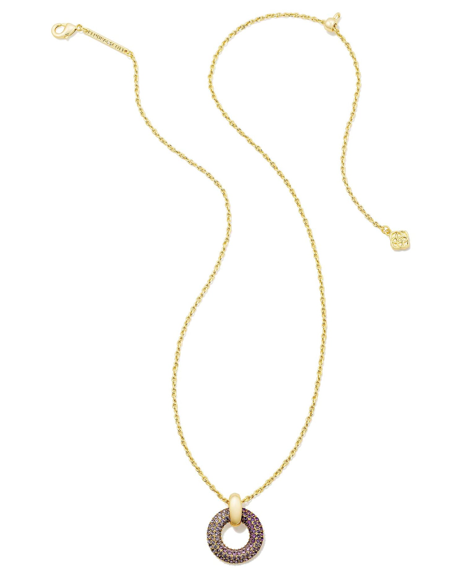 mikki-gold-pave-short-pendant-necklace-in-purple-mauve-ombre-mix-swarovski