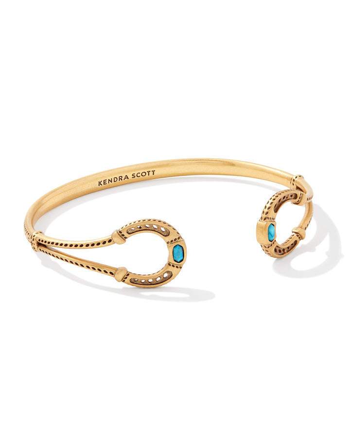 noble-vintage-gold-horseshoe-cuff-bracelet-in-variegated-dark-teal-magnesite-swarovski