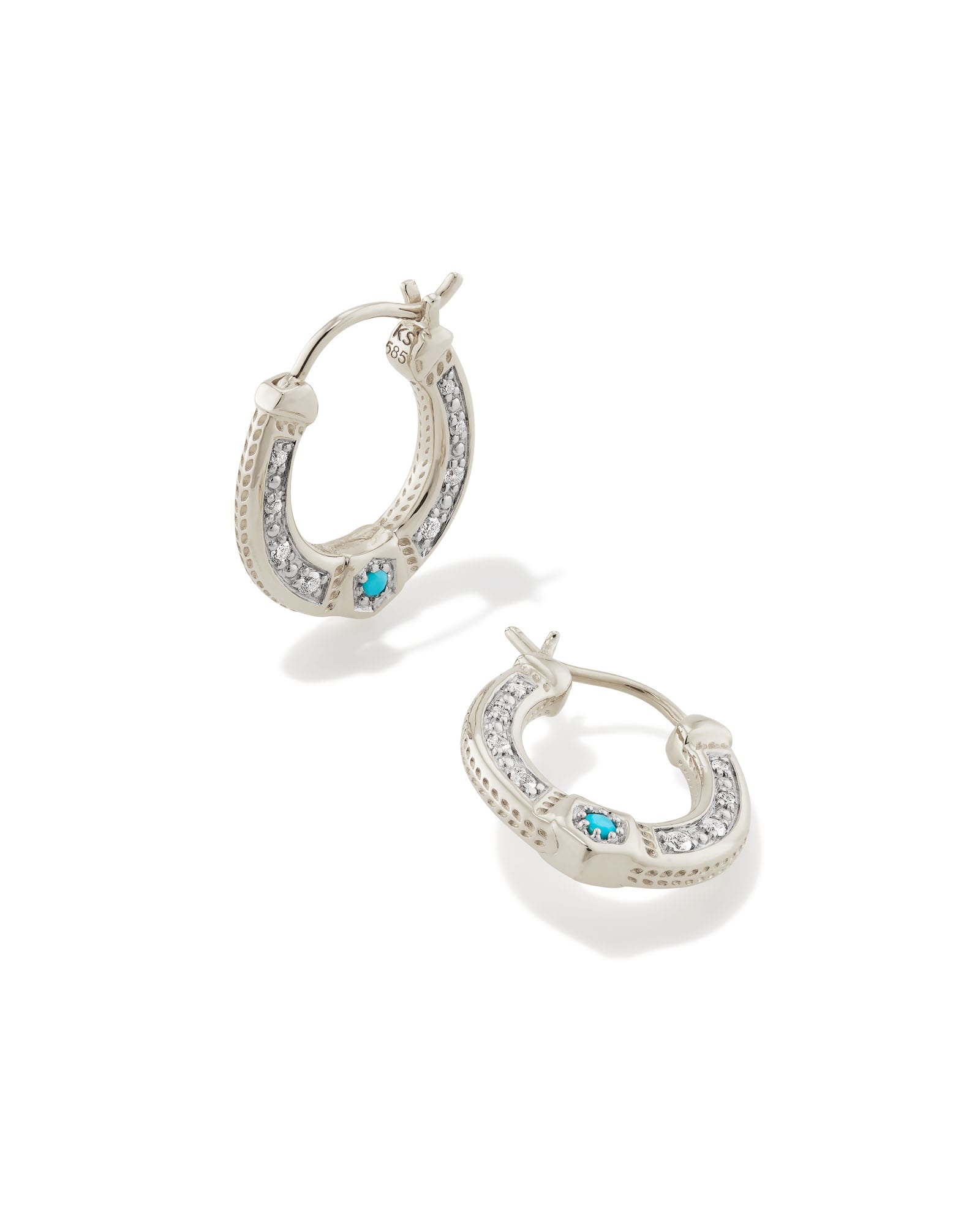 noble-14k-white-gold-huggie-earrings-in-turquoise-swarovski