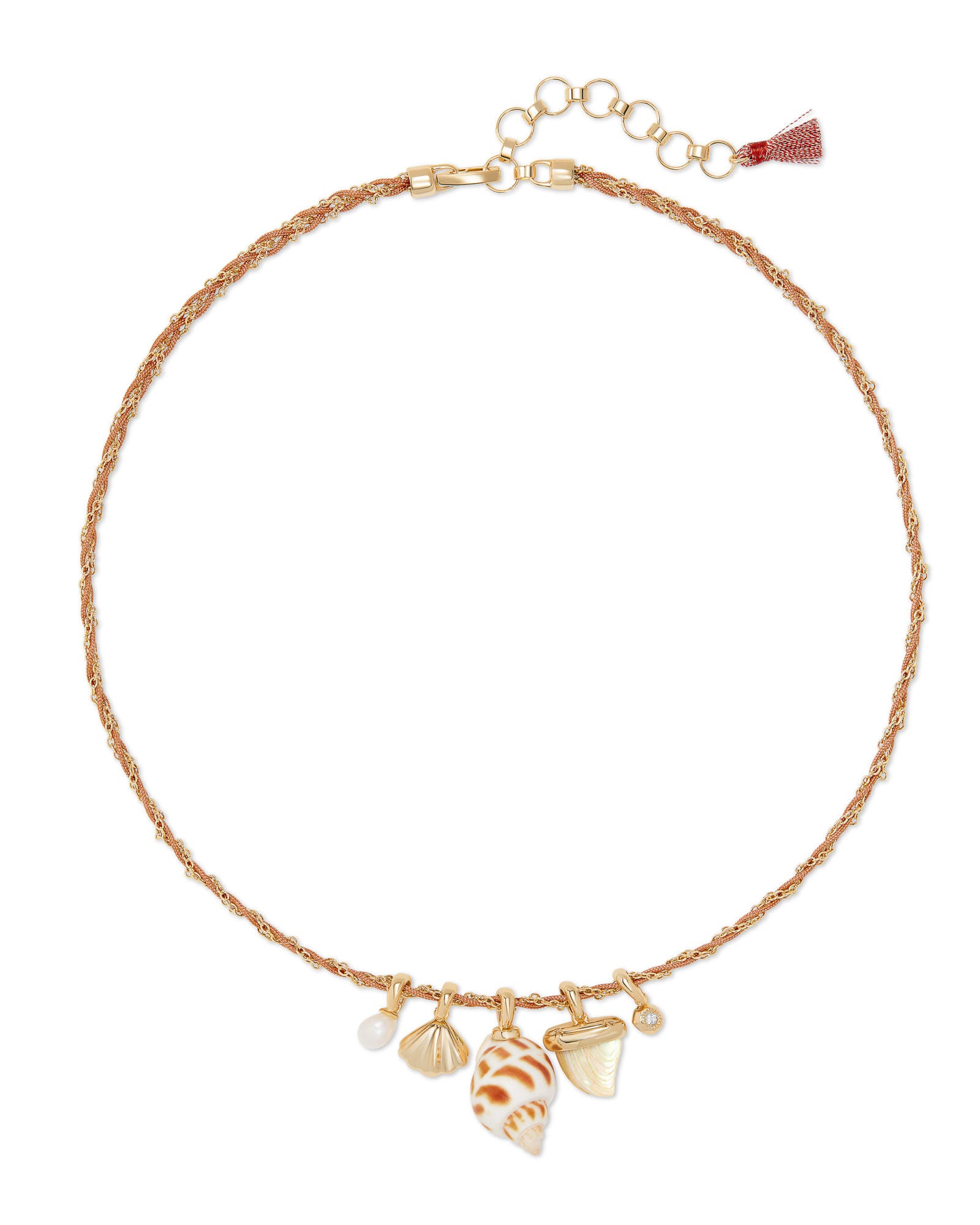 専用♡オランダ きらきら貝殻オーナメントプレゼント♡ Oleana Gold Charm Necklace in Iridescent